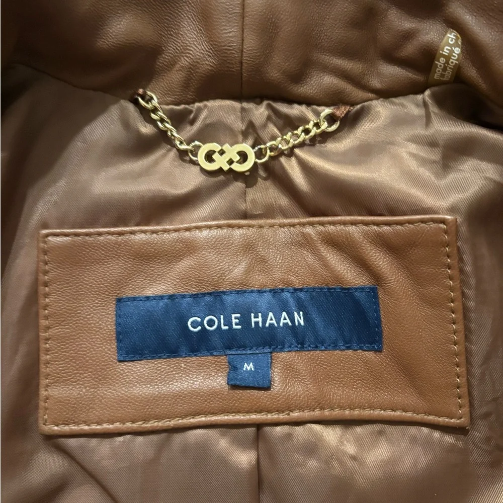 Cole Haan Brown Leather Jacket - Picture 3 of 5